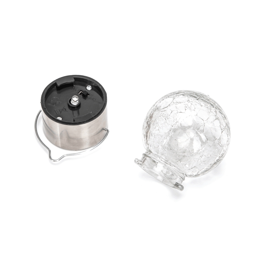 Aigostar - LED-Solarleuchte LED/0,006W/1,2V matt Chrom 6500K 100 mAh IP44