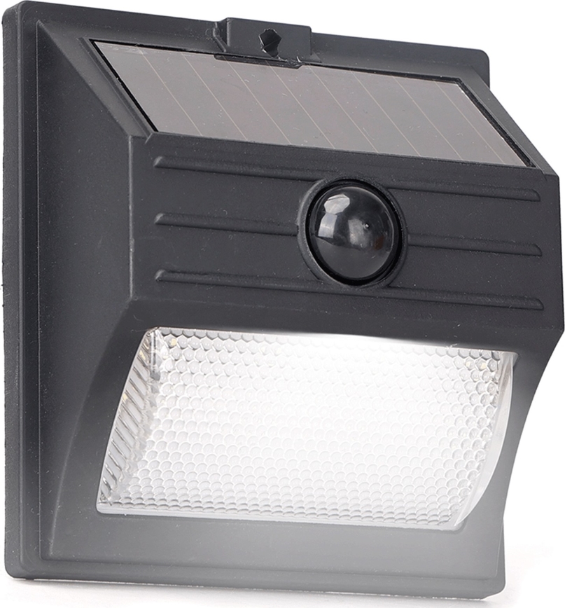 Aigostar - LED-Solarleuchte mit Sensor, 3,7 V, 6500 K, 500 mAh, IP65, schwarz