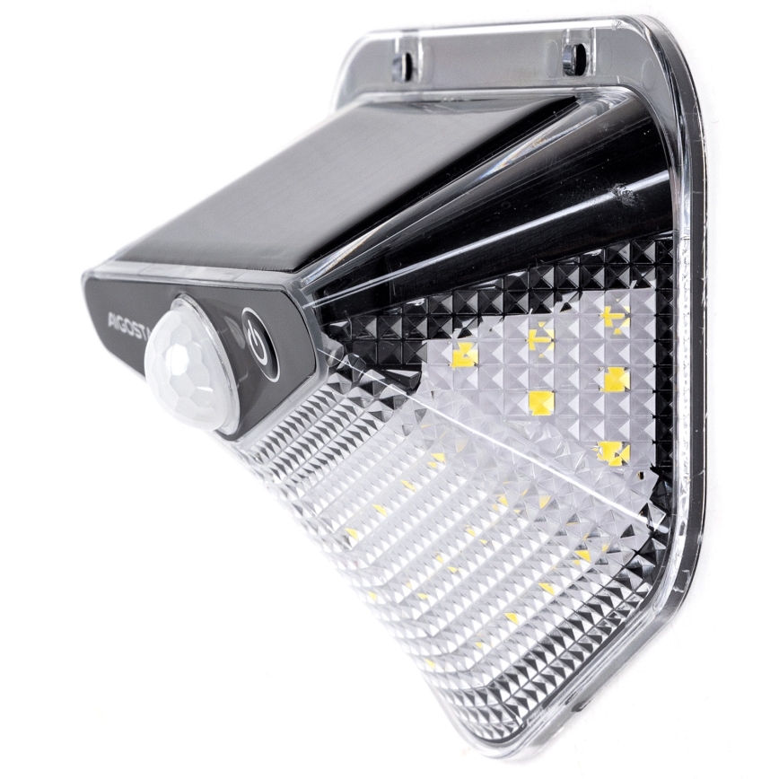 Aigostar - LED-Solarleuchte mit Sensor, LED 3,7 V, 6500 K, 500 mAh, IP65, schwarz