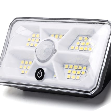 Aigostar - LED-Solarleuchte mit Sensor LED/3,7V 6500K 500 mAh IP65 schwarz