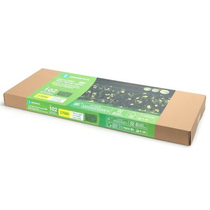 Aigostar - LED-Solarlichterkette 102xLED/2x0,7m IP65 300 mAh warmweiβ ivy
