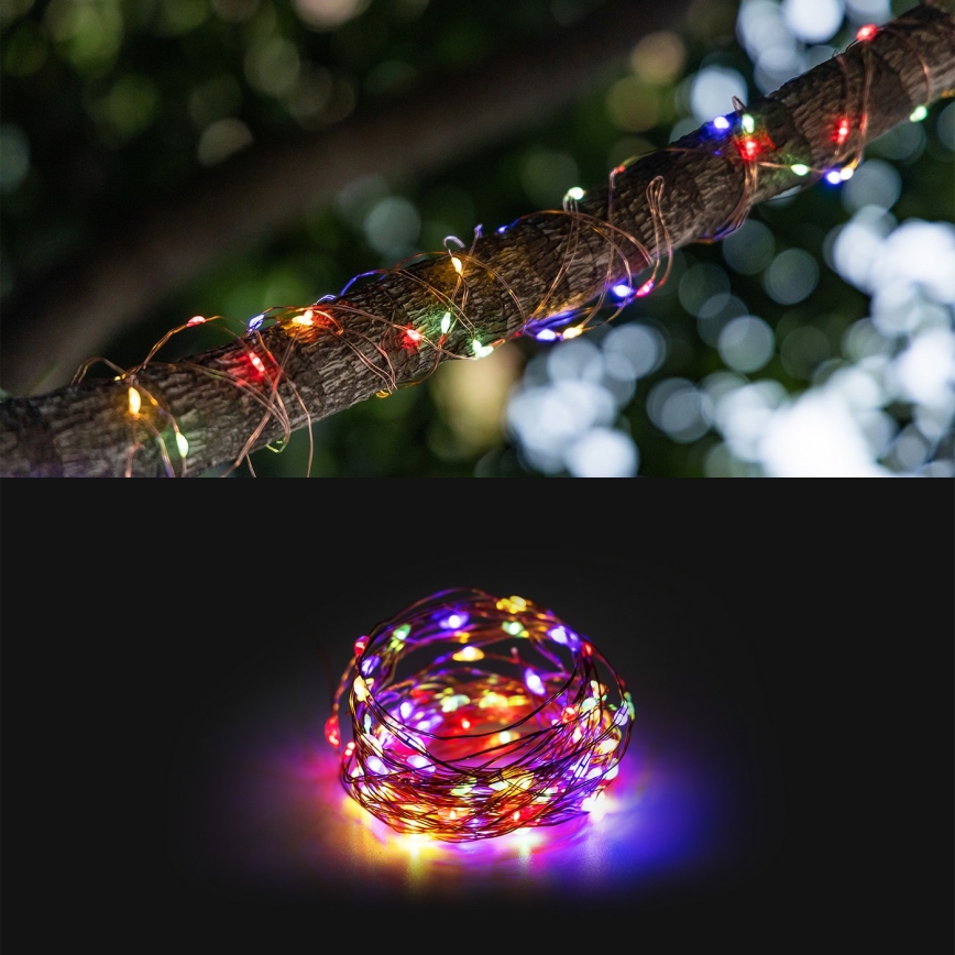 Aigostar - LED-Solarlichterkette LED/8 Funktionen 12m 800 mAh IP65 800 mAh mehrfarbig