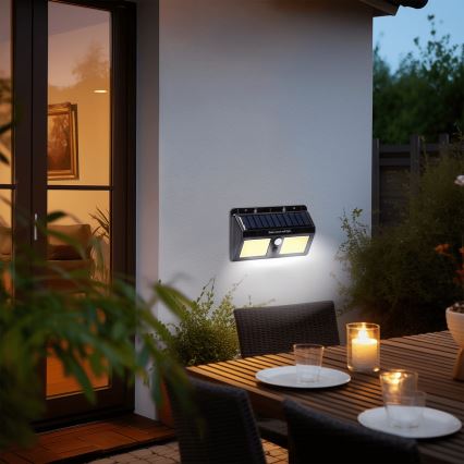 Aigostar - LED-Solarwandleuchte mit Sensor LED/20W/5,5V 2400 mAh 6500K IP65
