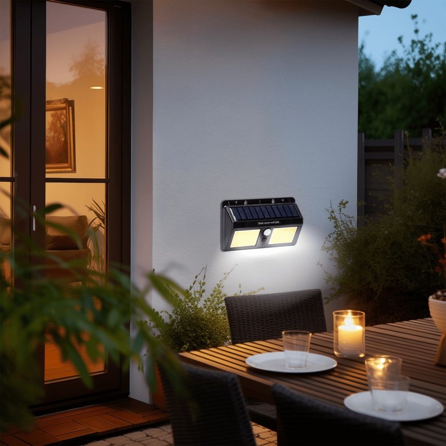 Aigostar - LED-Solarwandleuchte mit Sensor LED/20W/5,5V 2400 mAh 6500K IP65