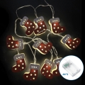 Aigostar - LED-Weihnachts-Lichterkette 10xLED/3xAA 1,5m warmweiß mit Weihnachtsstrümpfen