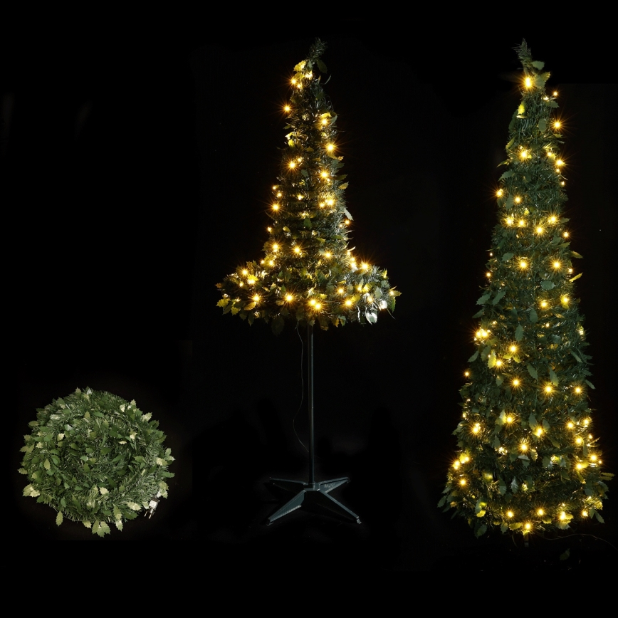 Aigostar - LED-Weihnachtsbaum für den Außenbereich, 100 LEDs, 1,5 m, IP44, grün, warmweiß