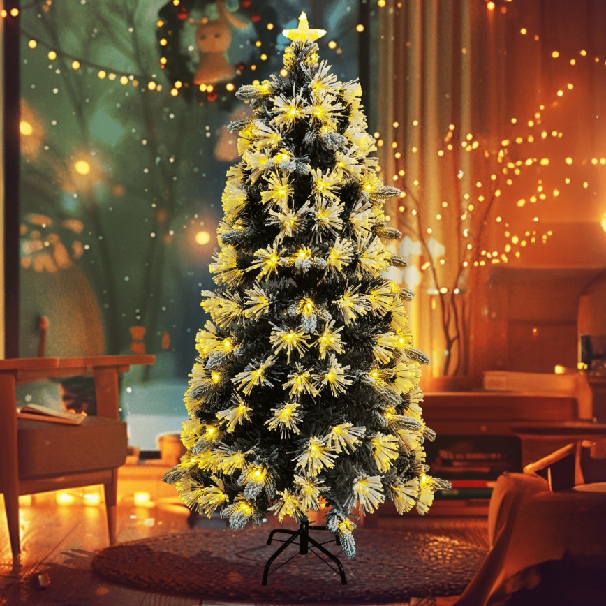 Aigostar - LED-Weihnachtsbaum für den Außenbereich, 125 LEDs, 8 Funktionen, 1,2 m, IP44, warmweiß