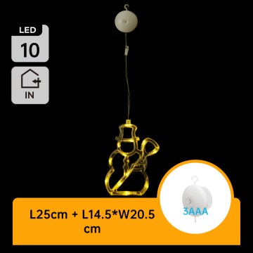 Aigostar - LED-Weihnachtsdekoration 10xLED/3xAAA Schneemann 20,5 cm