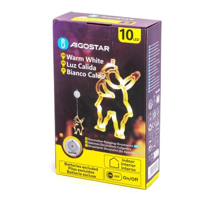 Aigostar - LED-Weihnachtsdekoration 10xLED/3xAAA Weihnachtsmann 20 cm