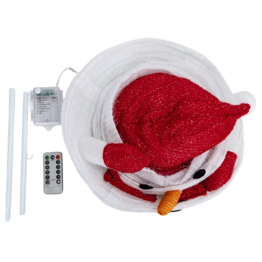 Aigostar - LED-Weihnachtsdekoration für den Außenbereich 50xLED/3xAA 0,7m IP44 Schneemann + Fernbedienung