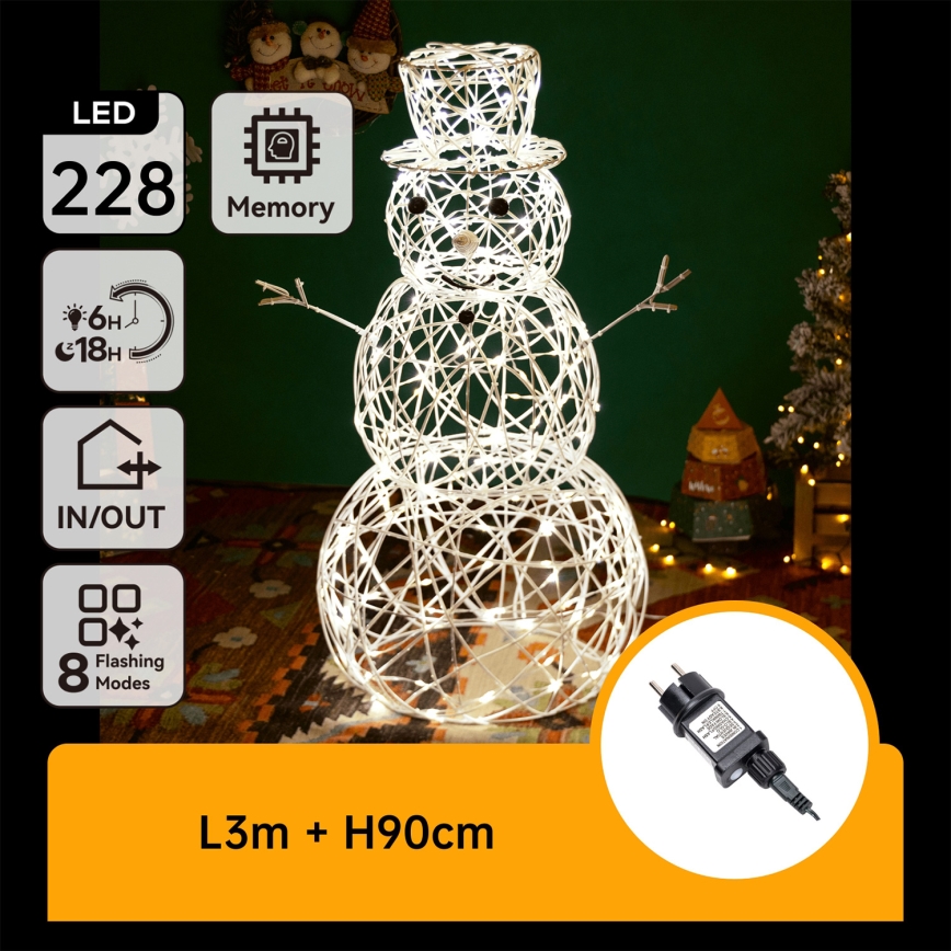 Aigostar - LED-Weihnachtsdekoration für den Außenbereich LED/3,6 W/31 LEDs/230 V 2700 K 90 cm IP44 Schneemann