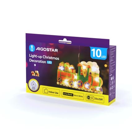 Aigostar - LED-Weihnachtsdekoration LED/3xAAA Zug 13,4cm