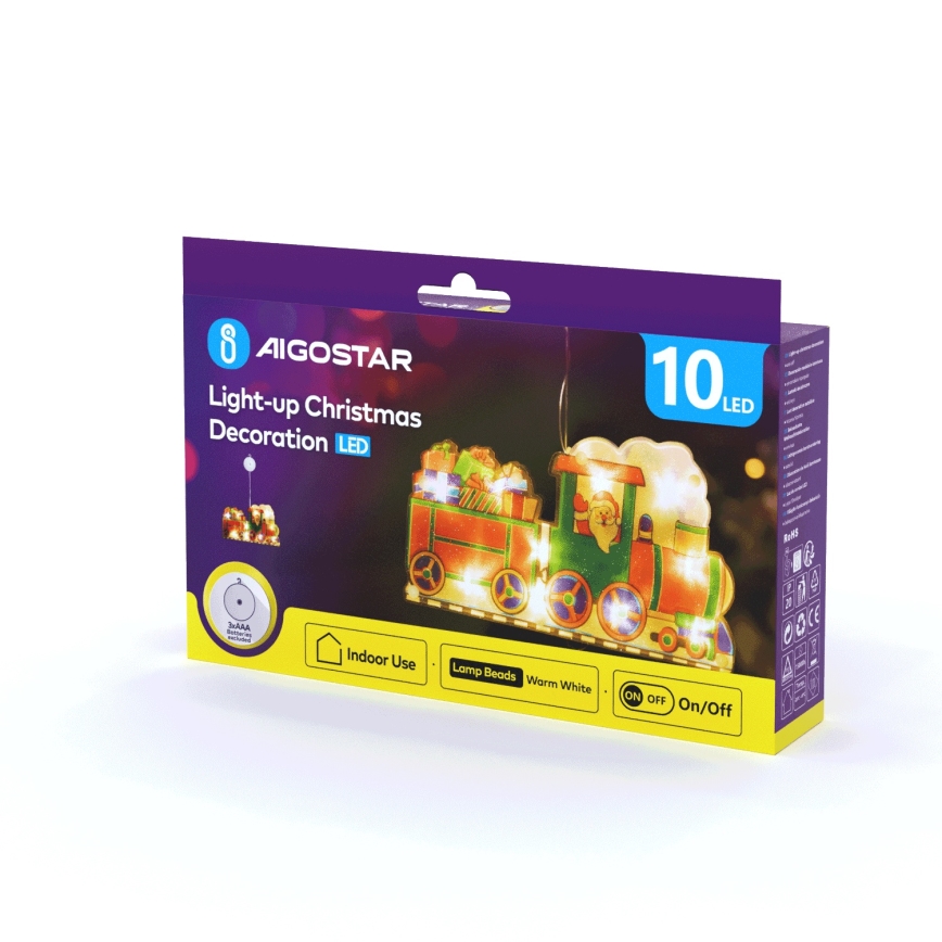 Aigostar - LED-Weihnachtsdekoration LED/3xAAA Zug 13,4cm