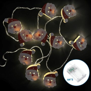 Aigostar - LED Weihnachtskette 20xLED/3xAA 3m warmweiß Weihnachtsmann