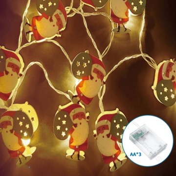 Aigostar - LED-Weihnachtslichterkette 20xLED/3xAA 3m warmweiß Weihnachtsmann
