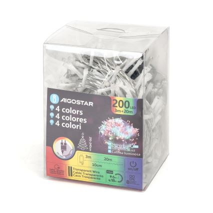 Aigostar - LED-Weihnachtslichterkette für den Außenbereich 200xLED/8 Funktionen 23m IP44 mehrfarbig