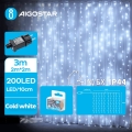 Aigostar - LED-Weihnachtslichterkette für den Außenbereich 200xLED/8 Funktionen 5x2m IP44 kaltweiß