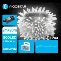 Aigostar - LED-Weihnachtslichterkette für den Außenbereich 500xLED/8 Funktionen 53m IP44 kaltweiß