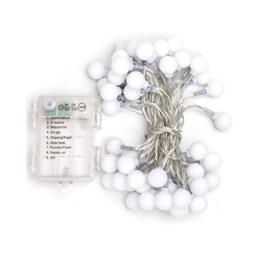 Aigostar - LED Weihnachtslichterkette für den Außenbereich 50xLED/3xAA/8 Funktionen 5,3 m IP44 mehrfarbig