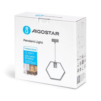 Aigostar - Pendelleuchte 1xE27/60W/230V beige