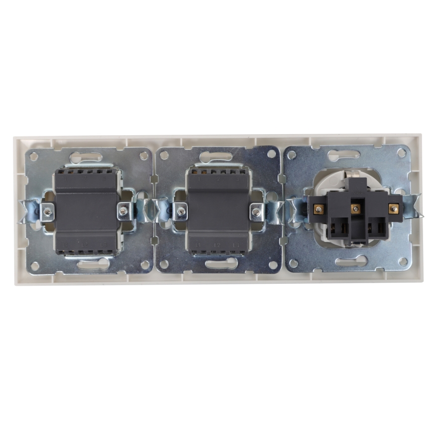 Aigostar - SET 2x Heimschalter mit Steckdose 1x16A/250V SCHUKO