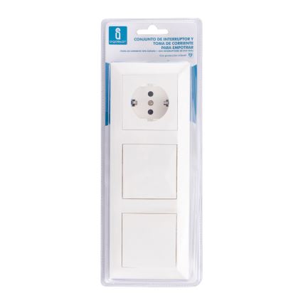 Aigostar - SET 2x Heimschalter mit Steckdose 1x16A/250V SCHUKO
