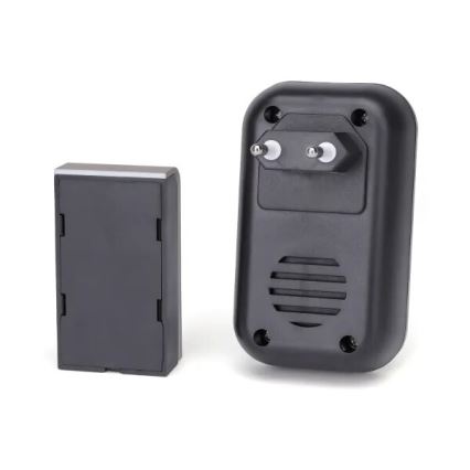 Aigostar - SET 2x Kabellose Steckdosen-Türklingel 230V/12V IP44 schwarz/kupfern