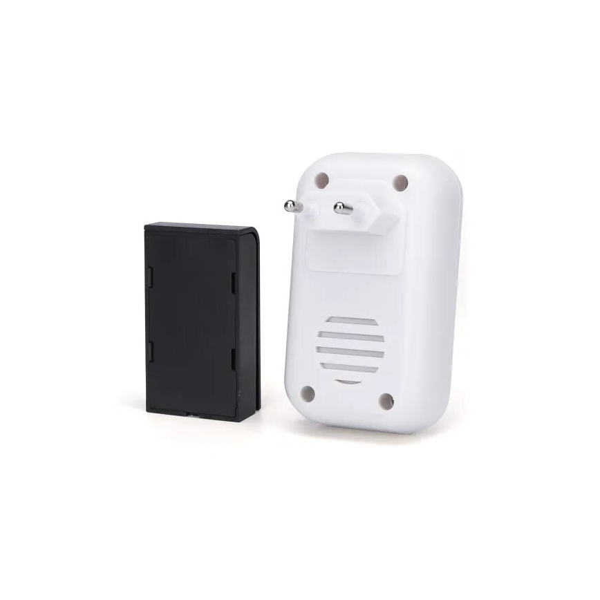 Aigostar - SET 2x Kabellose Steckdosen-Türklingel 230V/12V IP44 weiß/schwarz