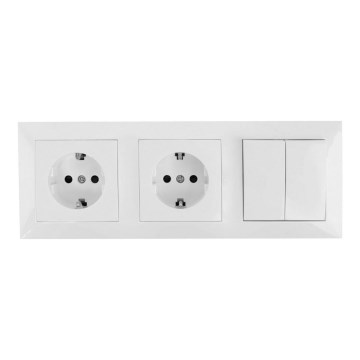 Aigostar - SET 2x Steckdose mit Schalter 2x16A/250V SCHUKO