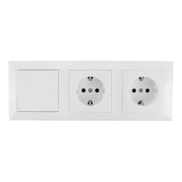 Aigostar - SET 2x Steckdose mit Schalter 2x16A/250V SCHUKO