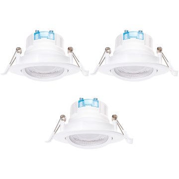 Aigostar - Set 3x LED-Einbauleuchte LED/5W/230V 3000K Ø 8,5 cm weiß