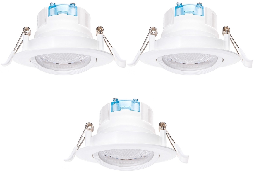 Aigostar - Set 3x LED-Einbauleuchte LED/5W/230V 3000K Ø 8,5 cm weiß