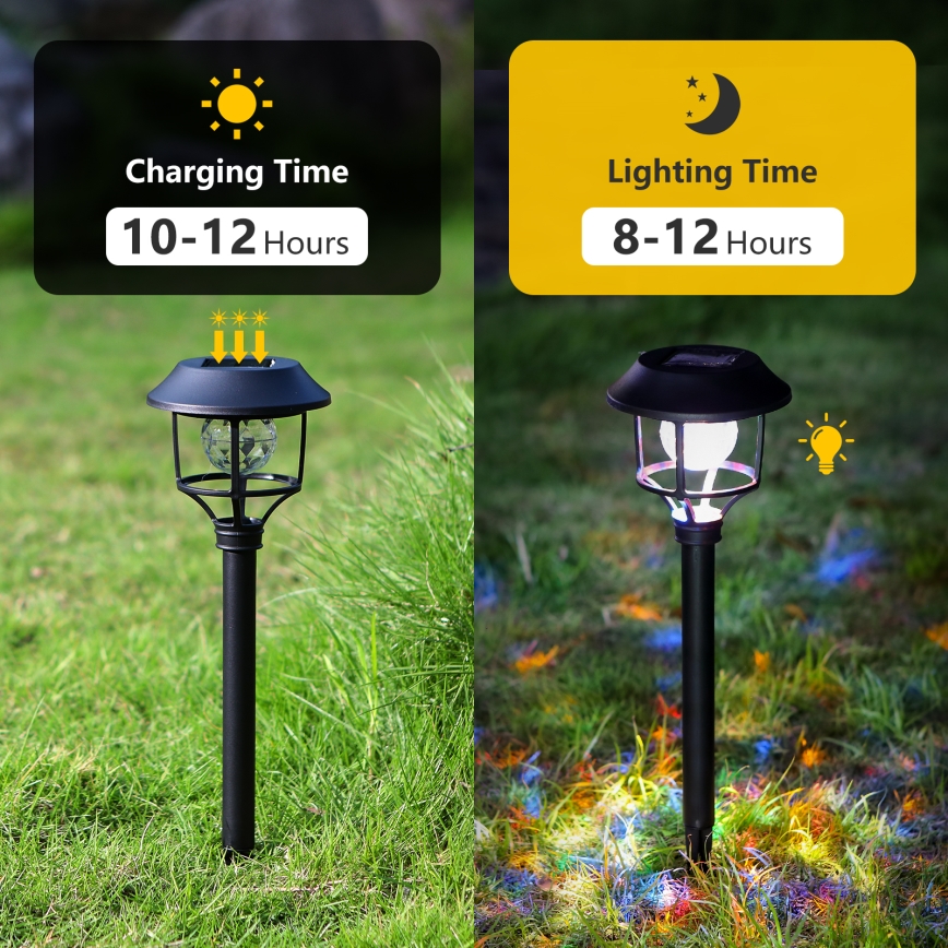 Aigostar - SET 4x LED-RGB-Solarleuchte LED/0,2W/2V 40 mAh IP44