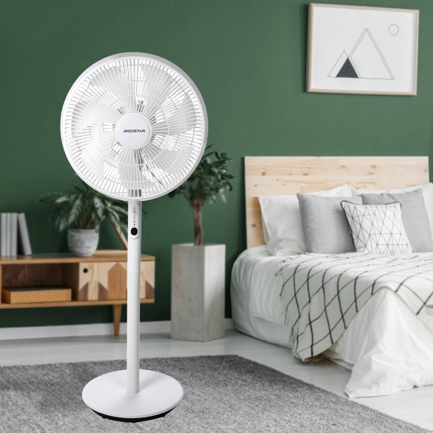 Aigostar - Standventilator 2in1 45W/230V Weiß + Fernbedienung