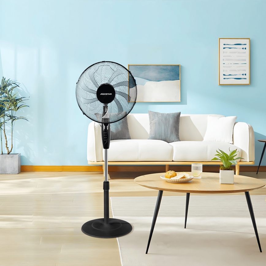 Aigostar - Standventilator 60W/230V schwarz