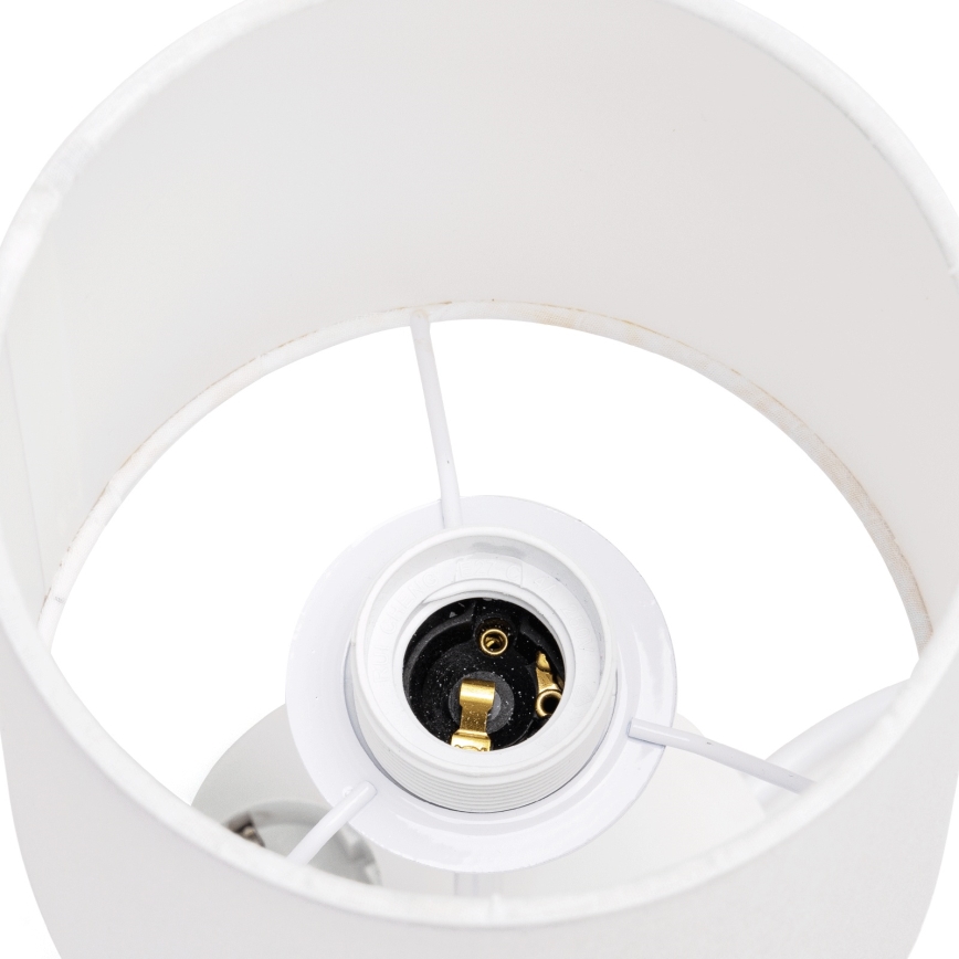 Aigostar - Tischlampe mit Steckdosen 1xE27/60W/230V weiß