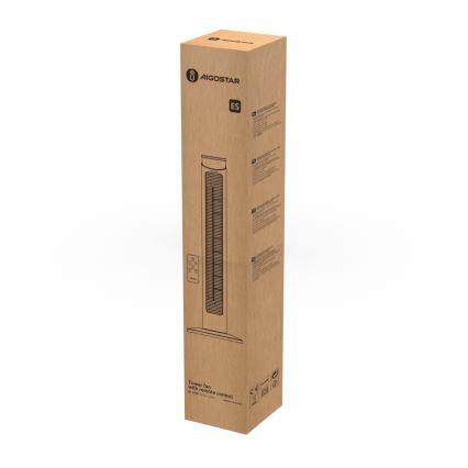 Aigostar - Turmventilator 45W/230V schwarz + Fernbedienung