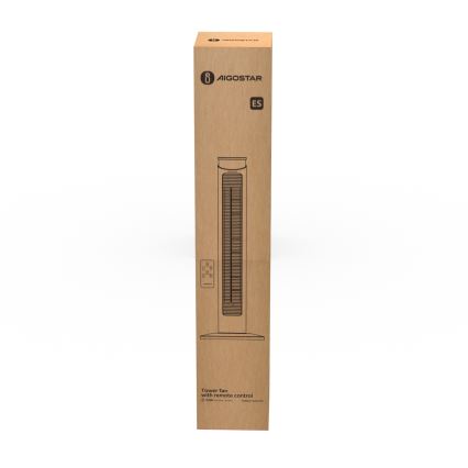 Aigostar - Turmventilator 45W/230V schwarz + Fernbedienung