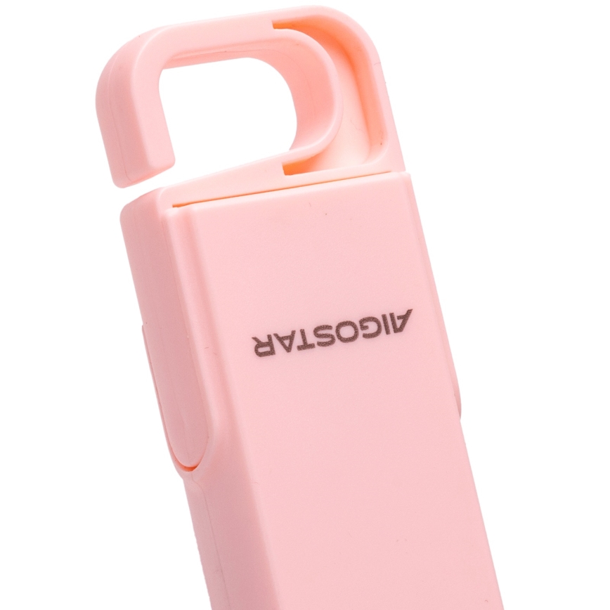 Aigostar - Wiederaufladbarer Taschenventilator 4,5W/3,7V 1200mAh USB rosa