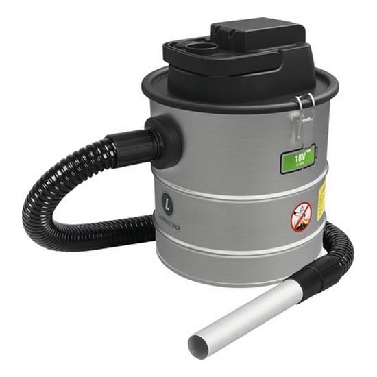 Akku-Asche-Staubsauger mit HEPA-Filter 12 l 110W/18V 2000 mAh mattchrom