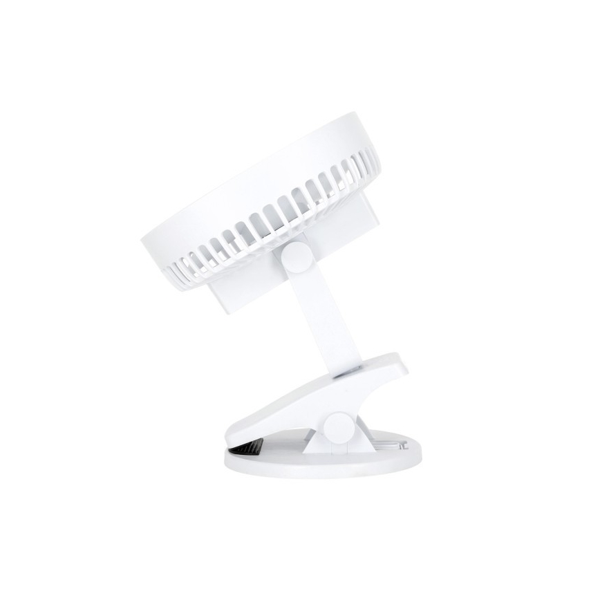 Wiederaufladbarer Tischventilator mit Clip VIENTO 6W/5V 2000 mAh Weiß