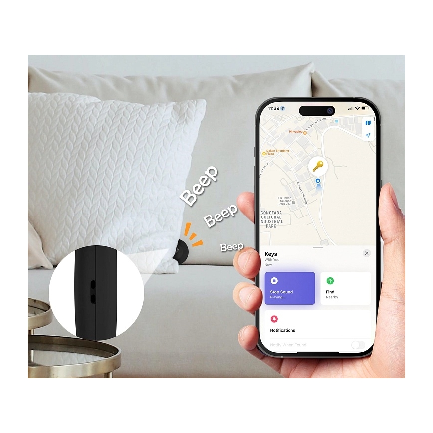Aligator APD001 - Ortungsgerät Life Tag 1xCR2032 IP65 schwarz