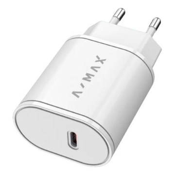 Aligator AX0001V - Schnellladeadapter A-MAX Power Delivery 20 W USB-C, weiß
