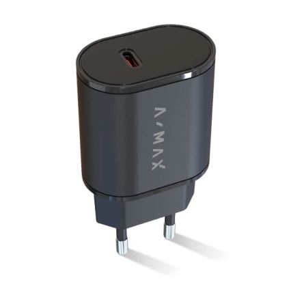 Aligator AX0002V - A-MAX Power Delivery 20W USB-C Schnellladeadapter, schwarz