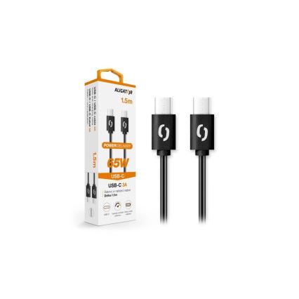 Aligator DATKP48 - USB-Kabel USB-C/USB-C 65 W Power Delivery 1,5 m schwarz