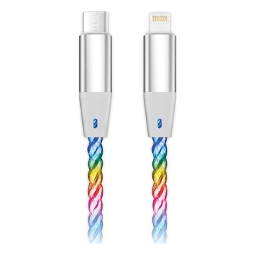 Aligator DATKP63 - USB-Kabel USB-C / Lightning mit LED-Beleuchtung 30W Power Delivery 1,2m