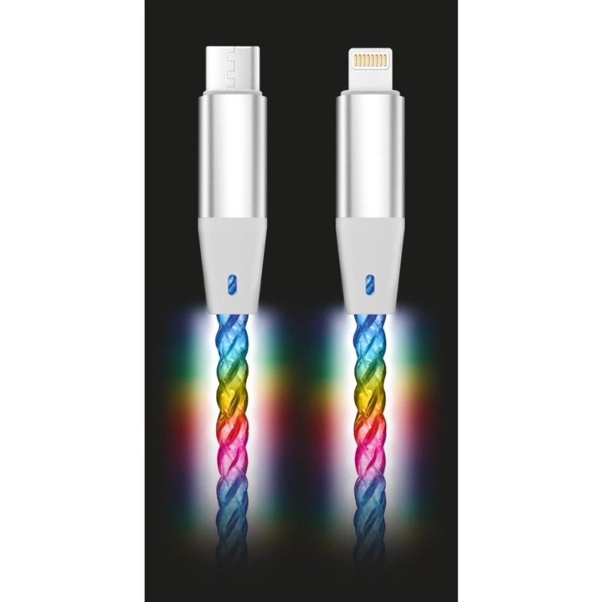 Aligator DATKP65 - USB-Kabel USB-C / Lightning mit LED-Beleuchtung 30 W Power Delivery 0,5 m