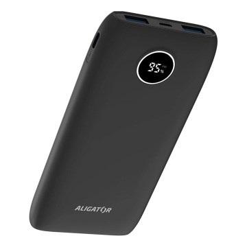 Aligator PBPD10BK - Powerbank mit LCD-Display, Power Delivery, 10000 mAh/20W/3,7V, schwarz