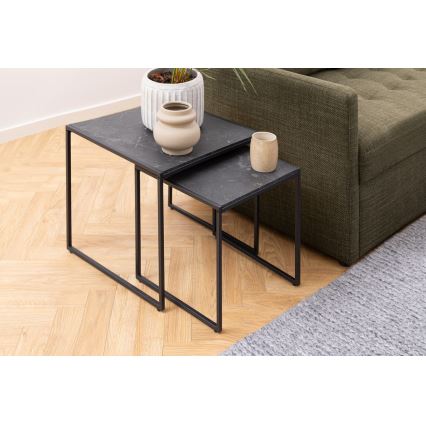 Set aus 2 Couchtischen ALMA in Anthrazit