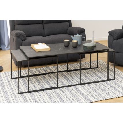 Set aus 3 Couchtischen ALMA in Anthrazit